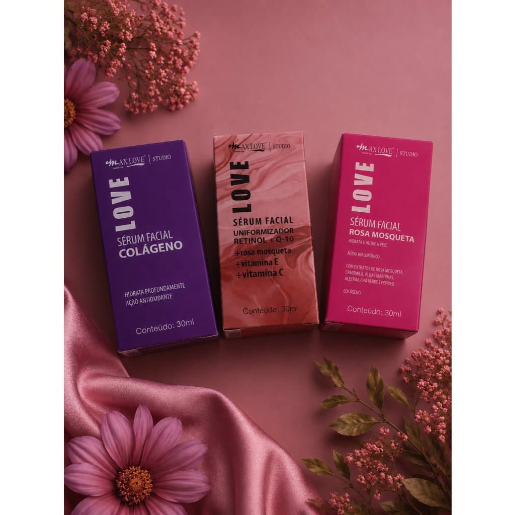 Sérum Facial Max Love 30ml Rosa Mosqueta -Colágeno- Retinol+Q10