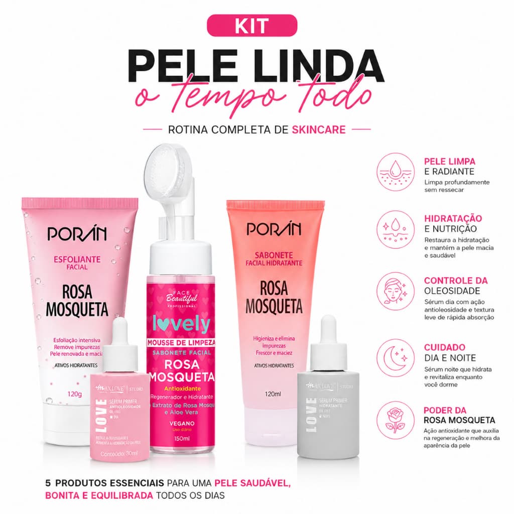 Skincare completo kit cuidado com o rosto limpeza de pele dia e noite