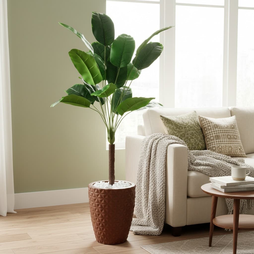 Planta Artificial Palmeira Grande Decoraçao Arranjo e Vaso