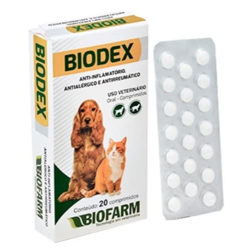 Antialérgico E Anti-inflamatório Cães E Gatos Biodex 20 Comp