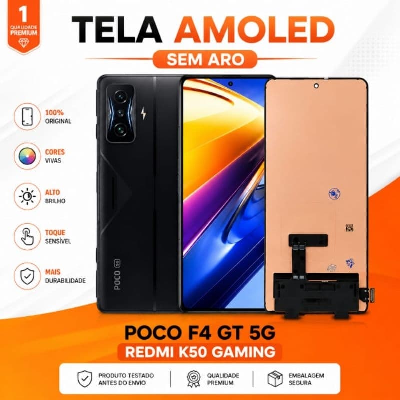 Tela Amoled Poco F4 GT G / Redmi K50 Gaming Display Original Frontal Sem Aro Módulo Oled 120hz
