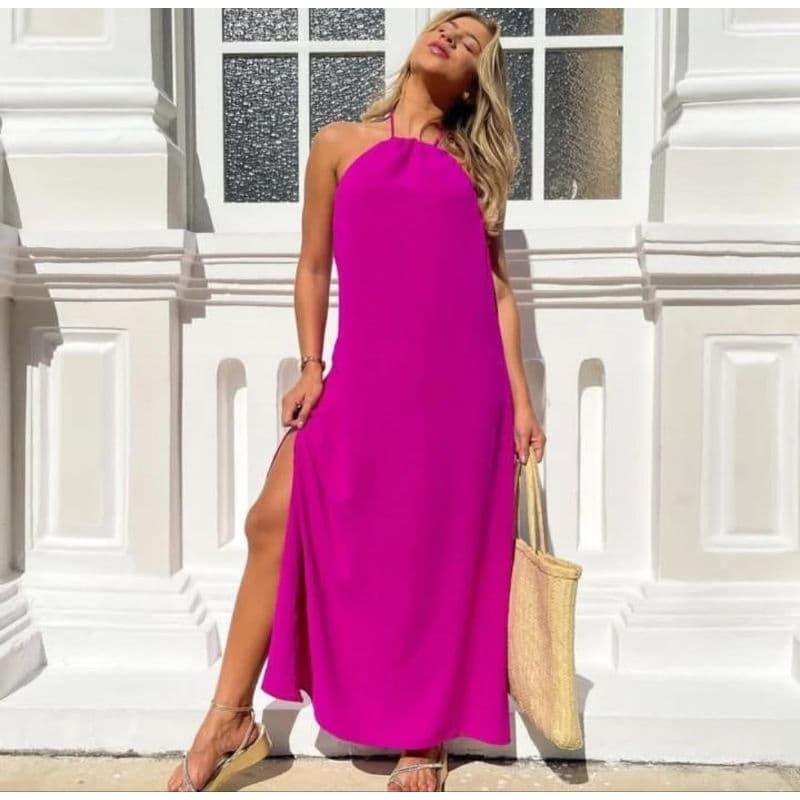 vestido feminino longo Layse tropical verão