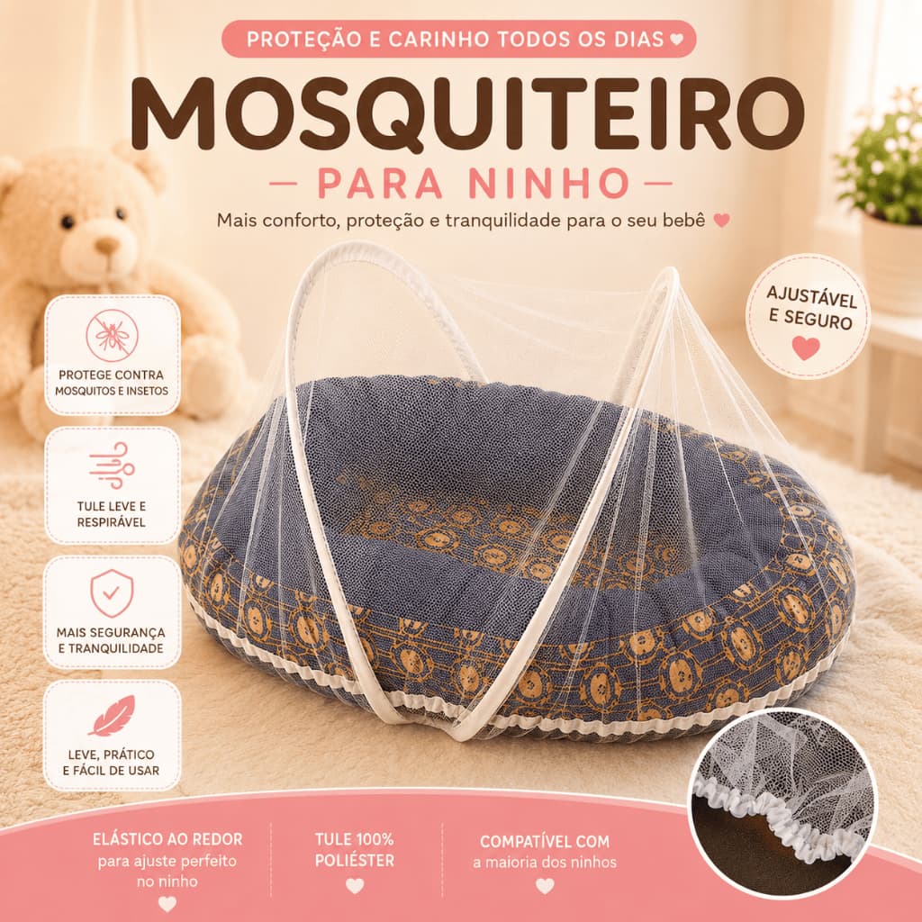 Mosquiteiro Para Ninho Redutor De Berço Universal