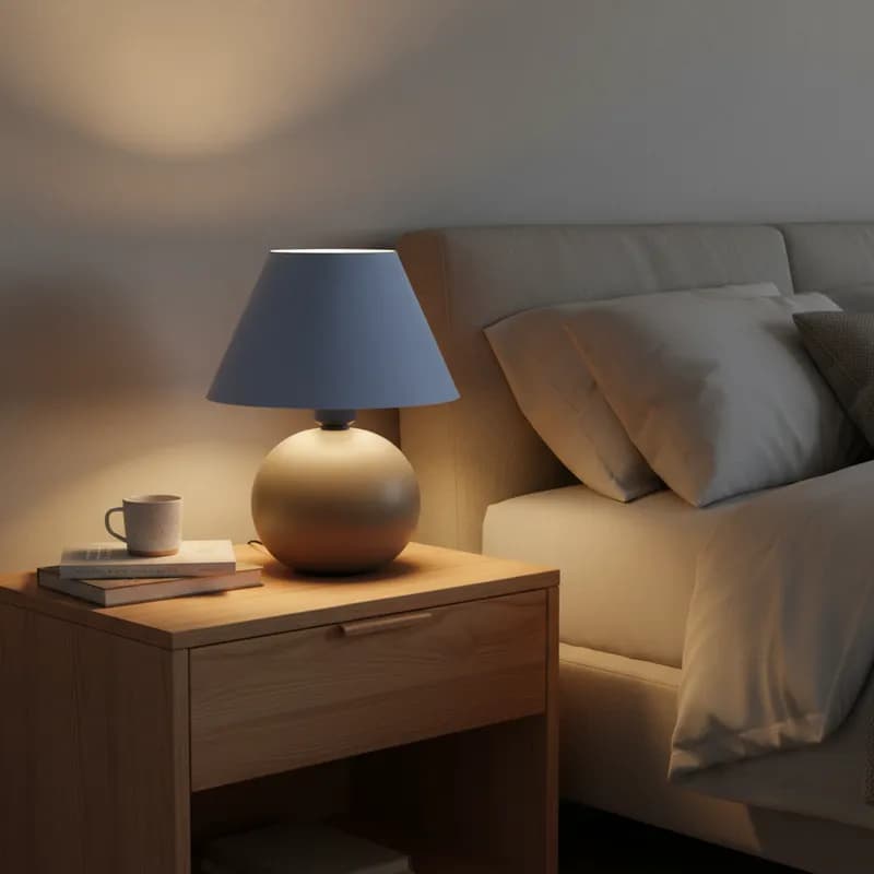 Abajur Luminaria De Cerâmica Com Cúpula Sala Quarto Decoração Infantil Adulto Cor Fria