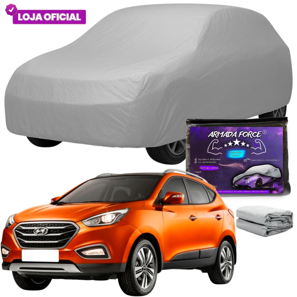 Capa Cobrir Carro IX35 ARMADA FORCE Impermeável 100% Sem Forro Protege Sol Chuva Poeira Anti-UV