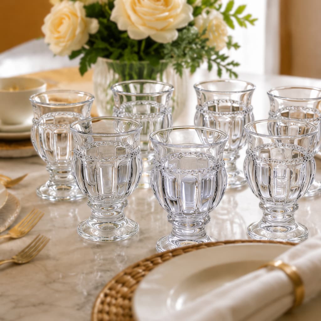 kit 6 Cachepot Vaso Cristal Lyor - Decoração Mesa Posta Flores Plantas Lembrancinha Presentes Festa