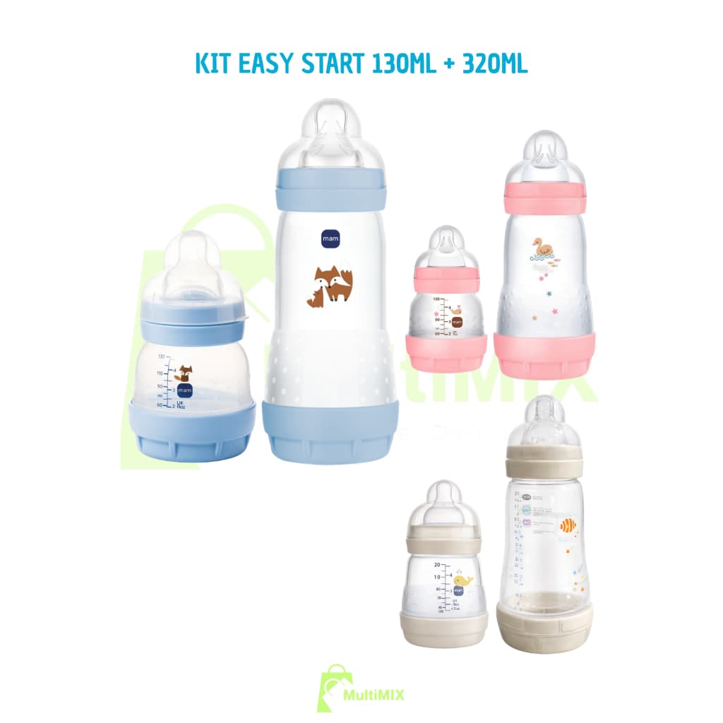Kit c/ 2 Mamadeiras MAM Anticólica Easy Start Mamadeiras 130ml e 320ml ORIGINAL Lacrada Bebê Baby