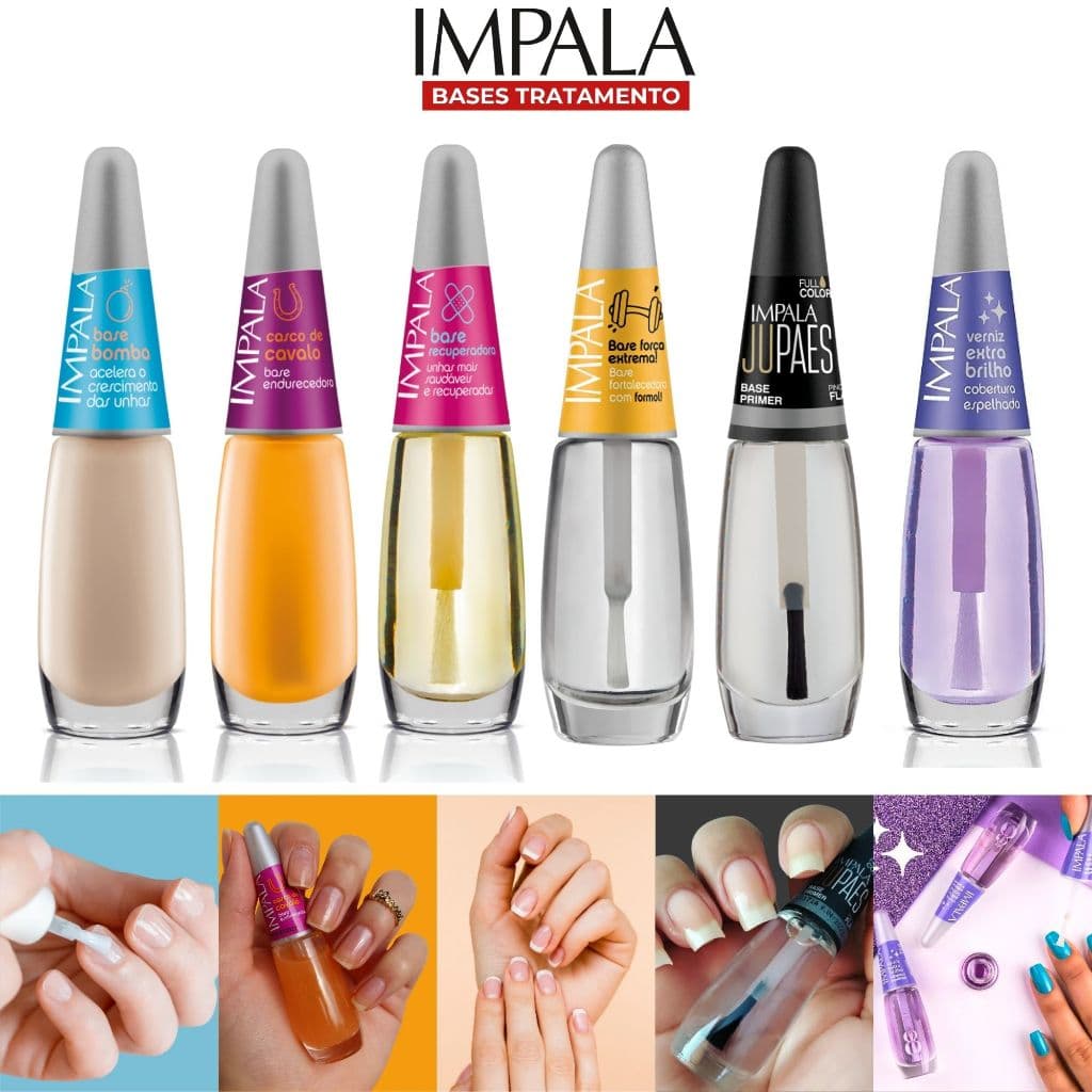 Impala Esmalte Base Tratamento Unhas Fracas 7,5ml Esmalte Atacado