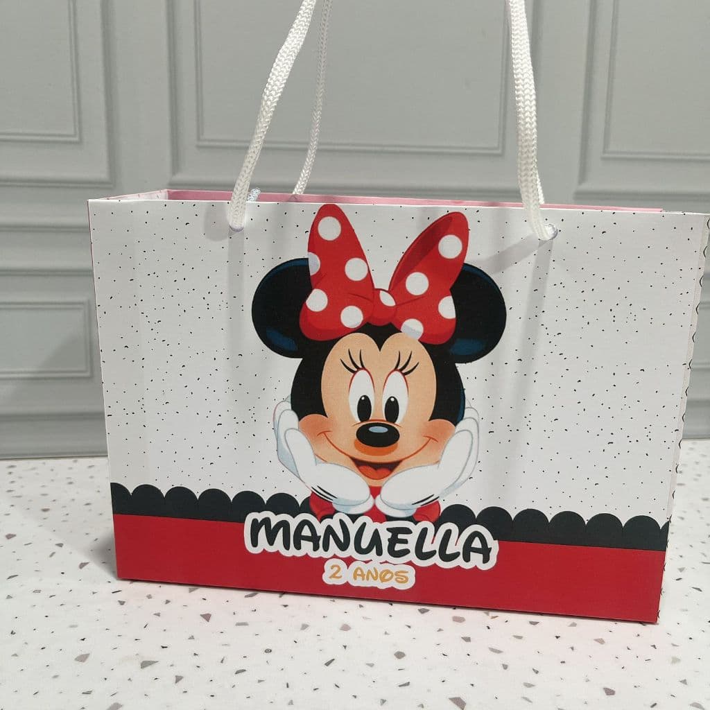 Sacolinha Personalizada Minnie vermelha- ENVIO RÁPIDO | Sacolinha | Lembrancinha Aniversário PEGUE E MONTE