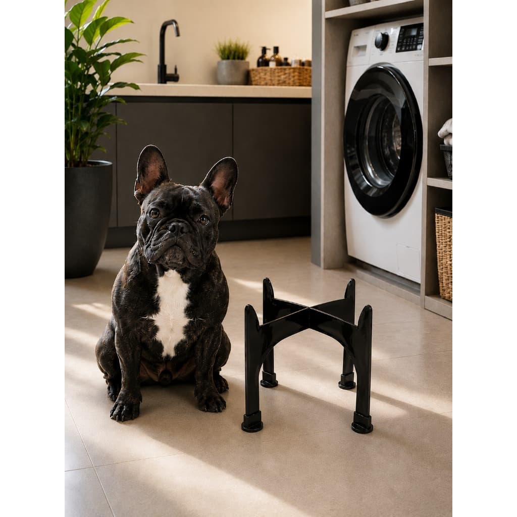 Suporte Elevado M para Comedouro e Bebedouro Cachorro 750ml Preto Confortável, corrige a postura