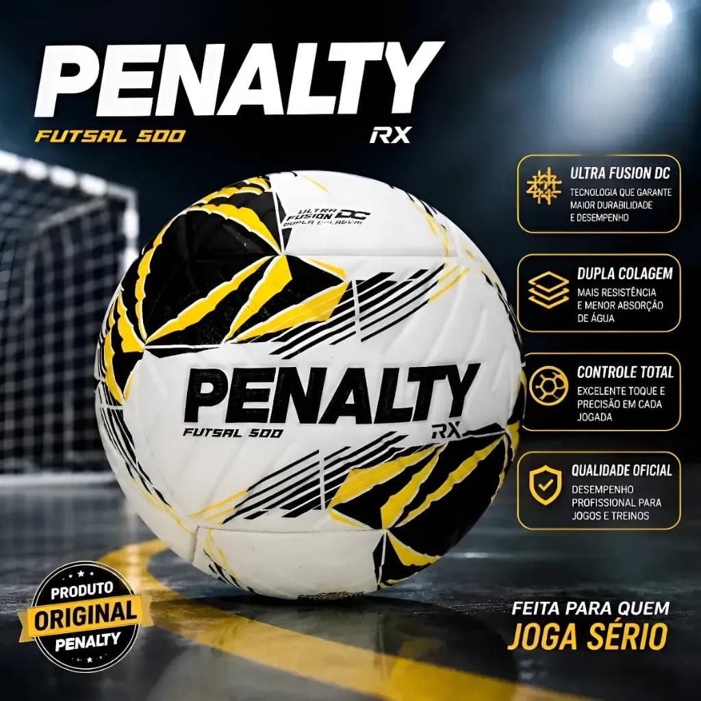 Bola Futsal Penalty Rx 500 Xxvi Cor Amarelo