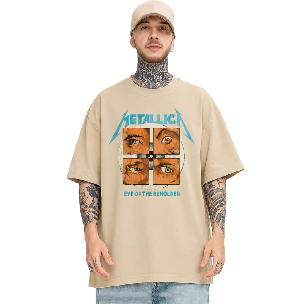 Camiseta Oversized 12 Metallica Eye Of The Beholder Rock Unissex