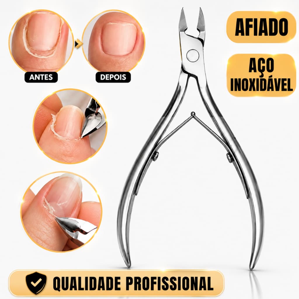Alicates 1/2/3/4/5 de Unha Profissional Cutícula Manicure Pedicure Removedor de Cutícula Aço Inoxidavel