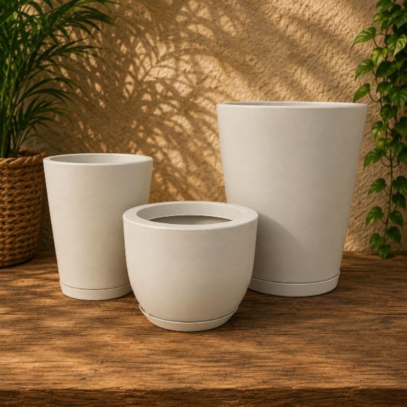 kit 3 Vasos de Polietileno para Plantas Decorativos Resistentes