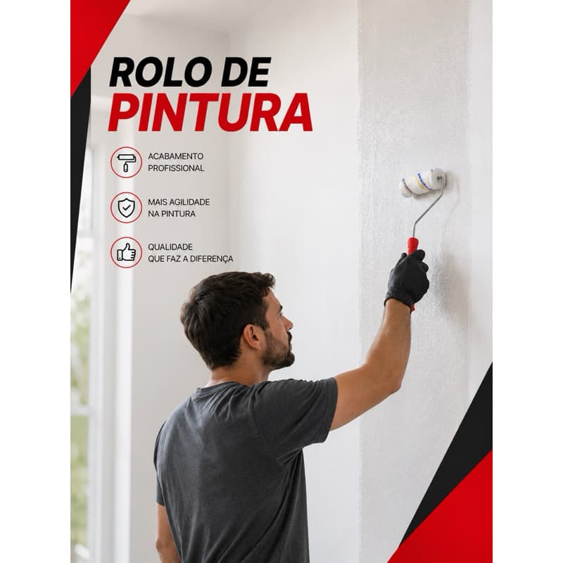 Rolo de Pintura com Suporte | 2 Rolos, 3 Rolos ou Separado