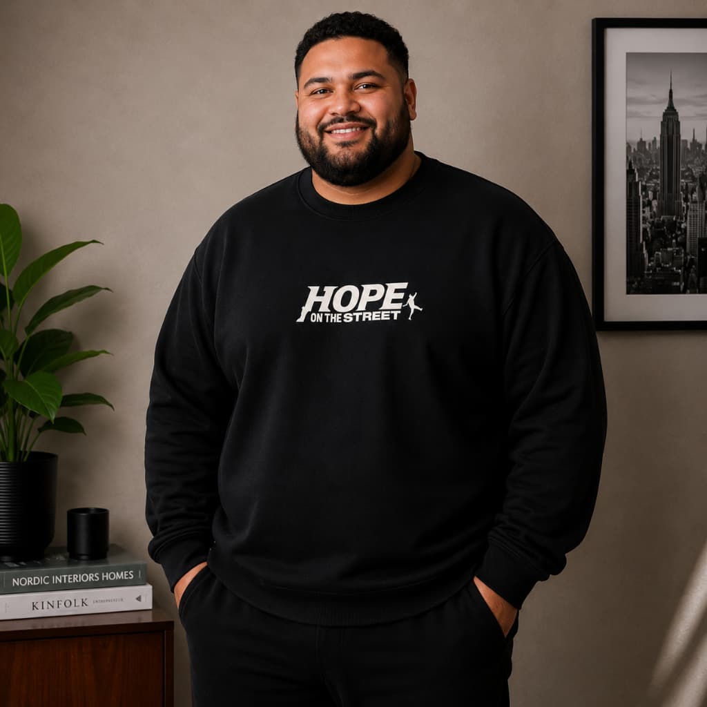 Moletom Plus Size Blusa de Frio Sem Capuz Gola Careca