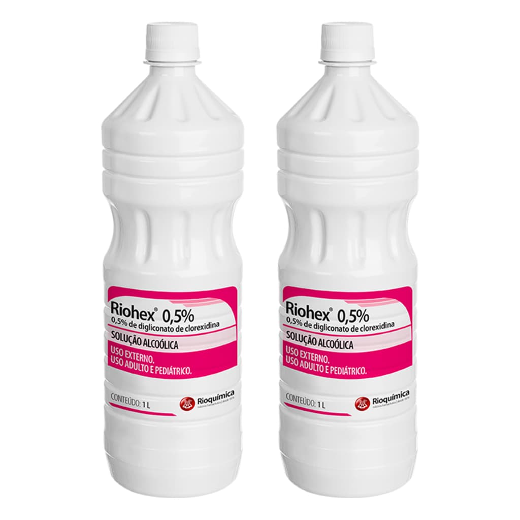 Solução Alcoólica 0,5% 1 Litro Riohex C/2 Unidades