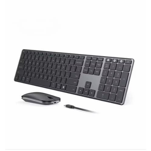 ⌨️🖱️ Kit Teclado e Mouse Sem Fio Bluetooth Recarregável Multi Dispositivos Slim