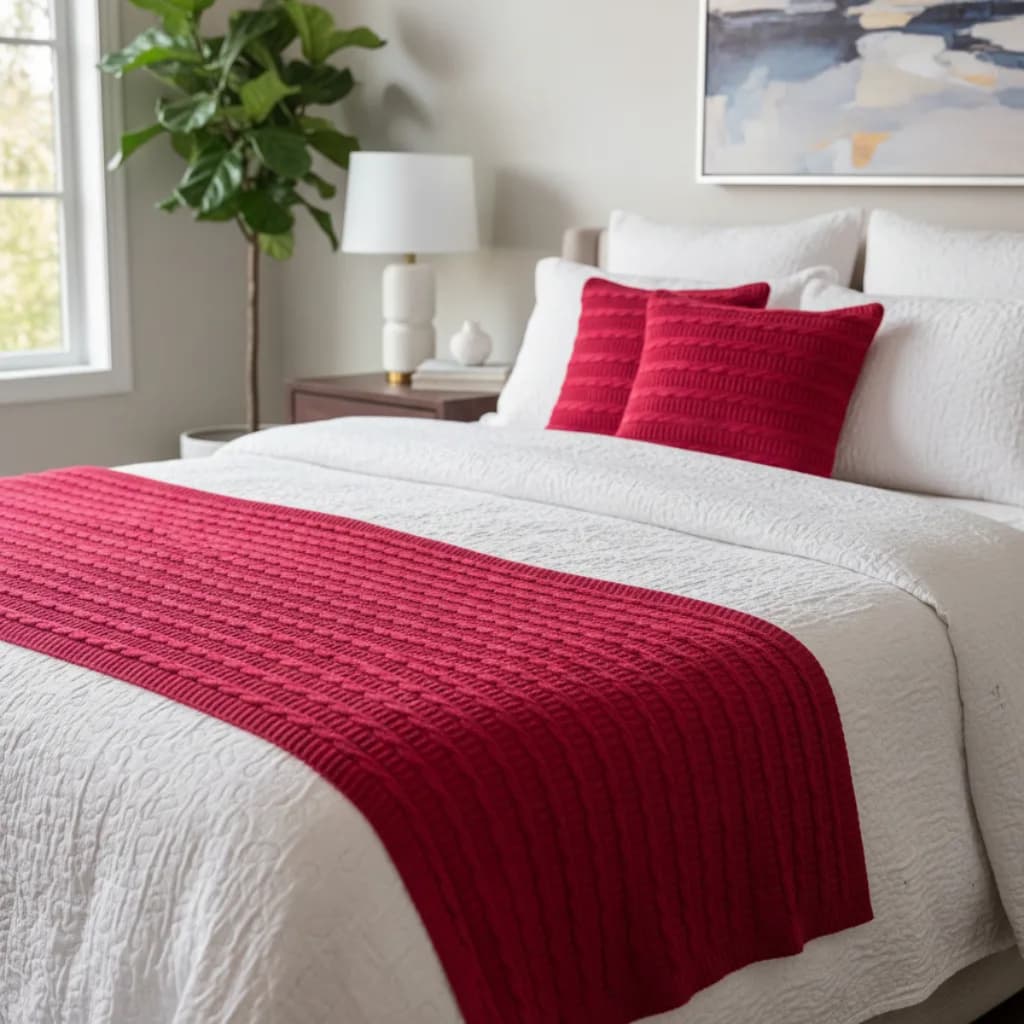 Kit Peseira Tricot Premium Queen 230cm + 2 Capas Almofada Luxo Decoração Quarto