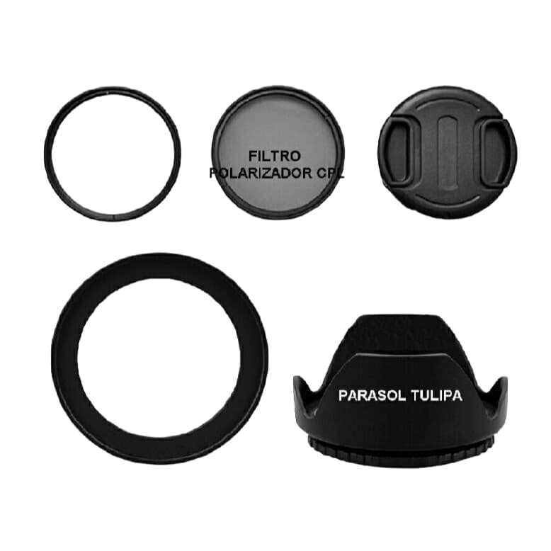Kit Adaptador + Cpl + Uv + Parasol Para Sony HX300 e HX400 Novo