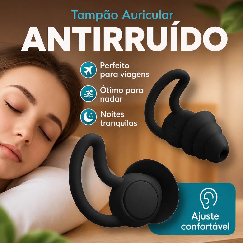 Protetores Auriculares 3 Camadas Tampão de Ouvido Para Dormir Estudar Natação Trabalho