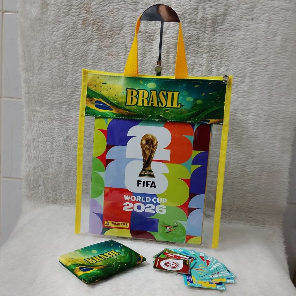 Case Porta Álbum da Copa 2026 Com Porta Figurinhas Sacola Com Alça
