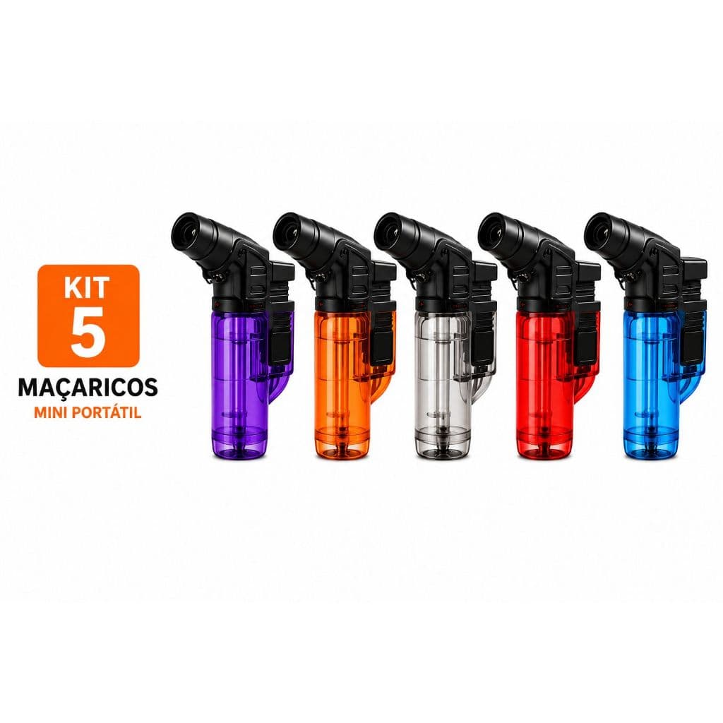Kit com 5 Maçaricos Recarregáveis Portátil Melhor Custo Benefício SEM GAS