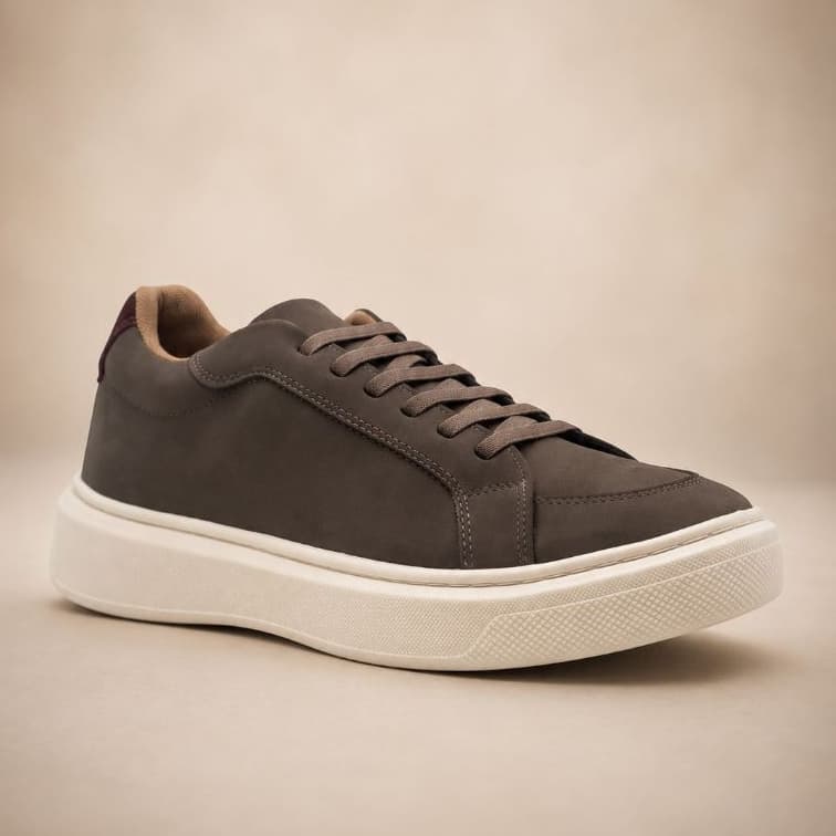 Tênis Casual Masculino Couro Nobuck Original Moderno