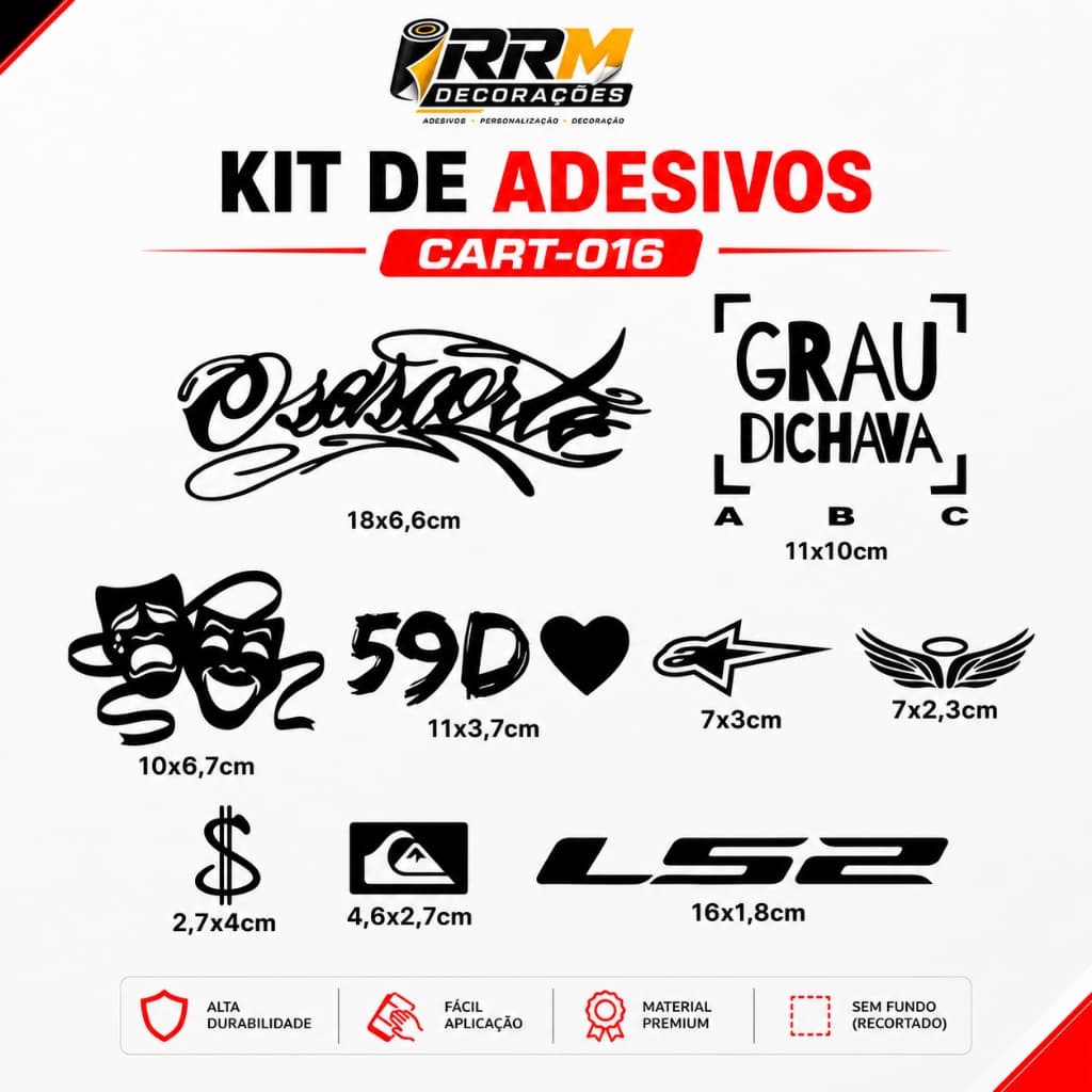 Kit Adesivos Moto Bike LS2 Grau Dichava 59D Cifrão Anjo Vinil PVC Recortado Sem Fundo Moto e Carro