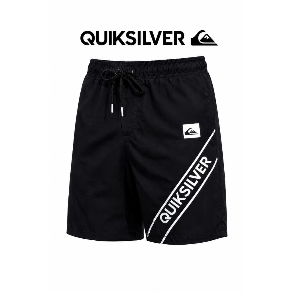 Shorts Quiksilver Listrado Masculino Elastano Com Bolso Lateral