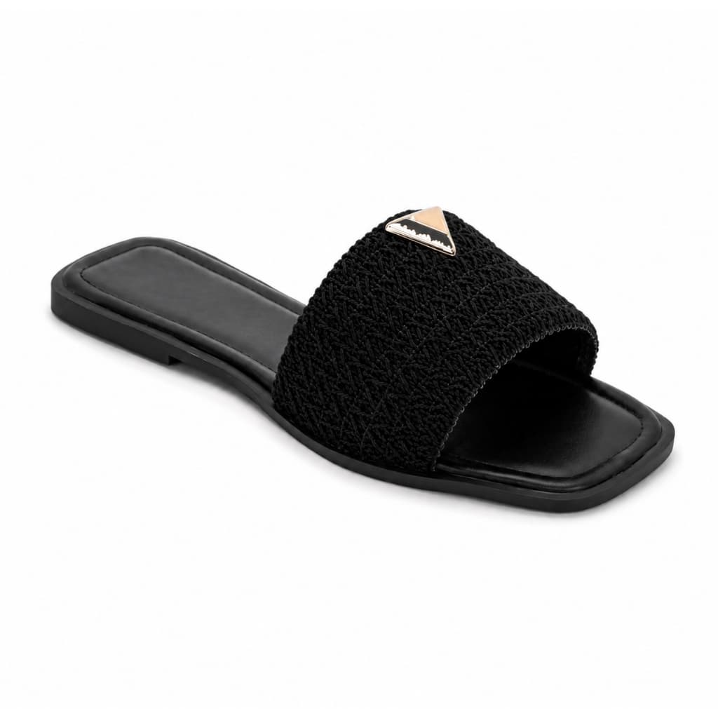 Sandália Rasteira Feminina Slide Material Estilo Trançado Básica Confortável