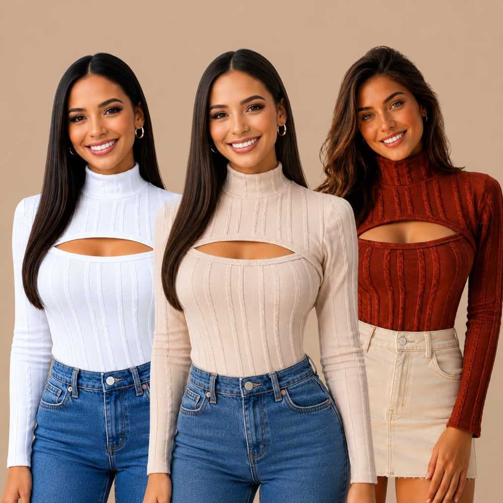 Body Femenino  Manga Longa, Gola Alta Elegante Luxo e Estiloso-Confortavel, Excelente elasticidade