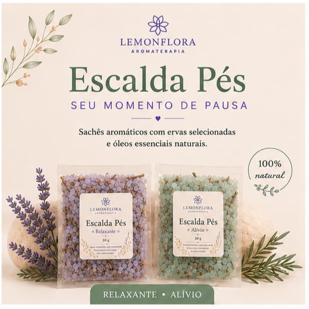 Kit Experiência Sachês 30g | Escalda-Pés Aromático Relaxante ou Alívio I SPA Terapêutico para os Pés