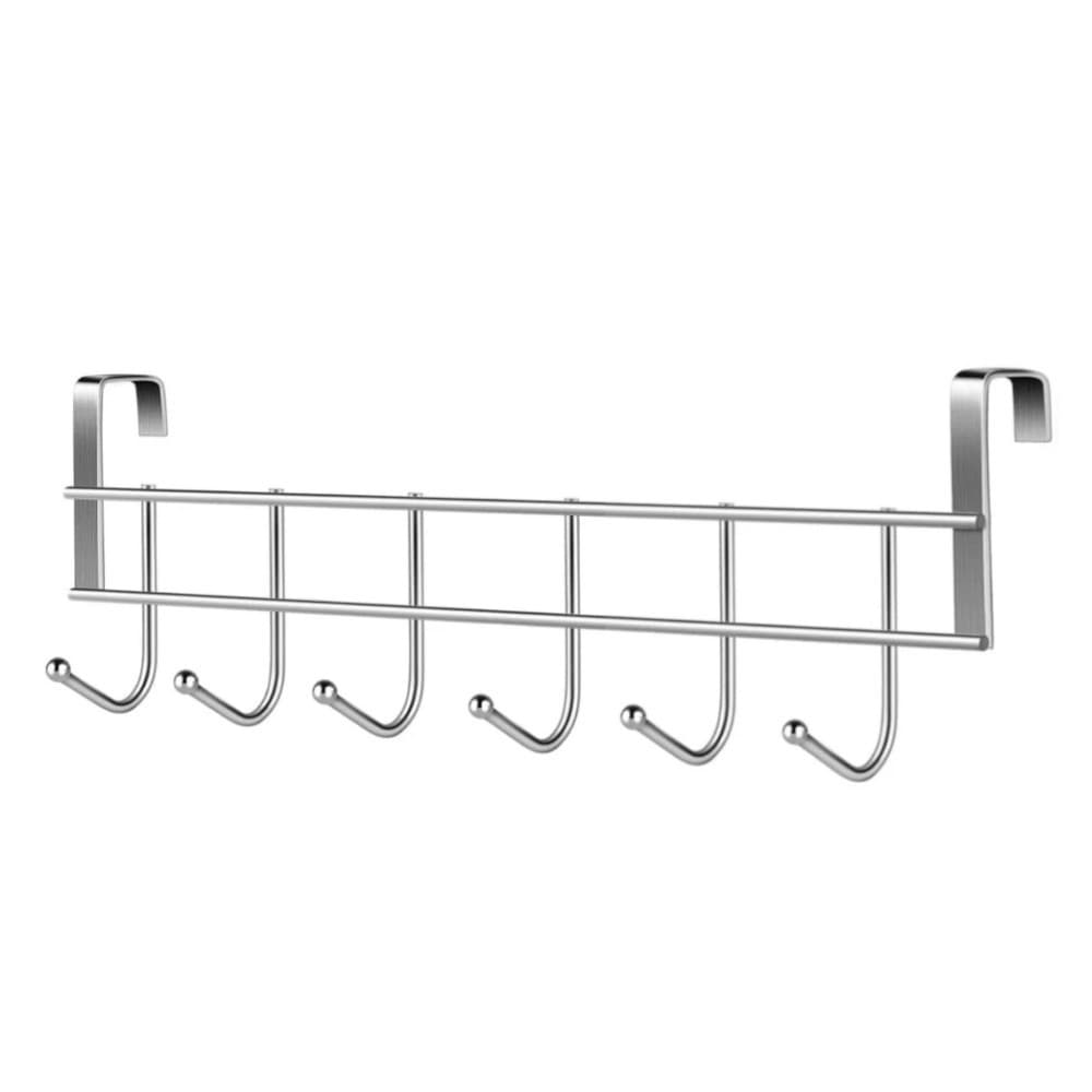 Suporte com 6 Ganchos para Porta de Armário e Guarda-Roupa | Organizador Sem Furo