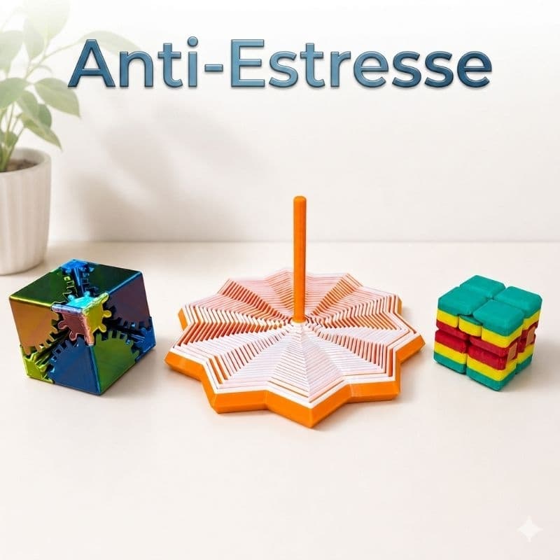 Kit 3 Brinquedos Sensoriais Fidget Toy Antiestresse Ansiedade TDAH Impresso 3D