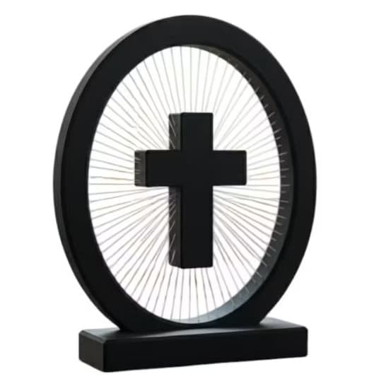 Cruz No Arco Escultura Religiosa Crucifixo Altar Minimalista Impressão 3D PETG Premium Decoração Casa