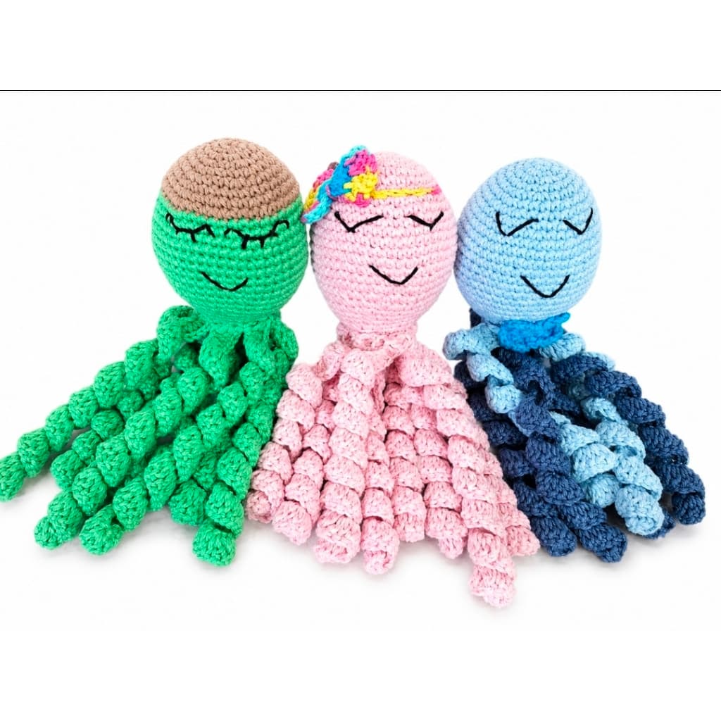 Polvo de croche polvinho amigurumi diversas cores polvinho acalma bebês naninha