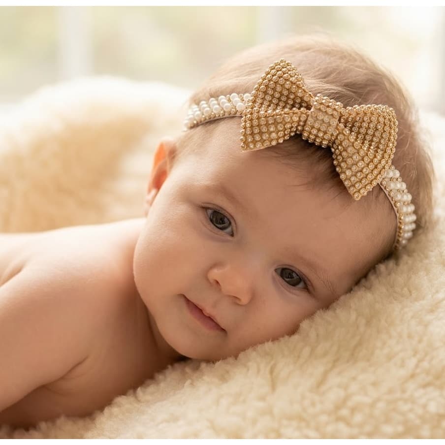 Faixa Headband Luxo em Strass com Regulagem