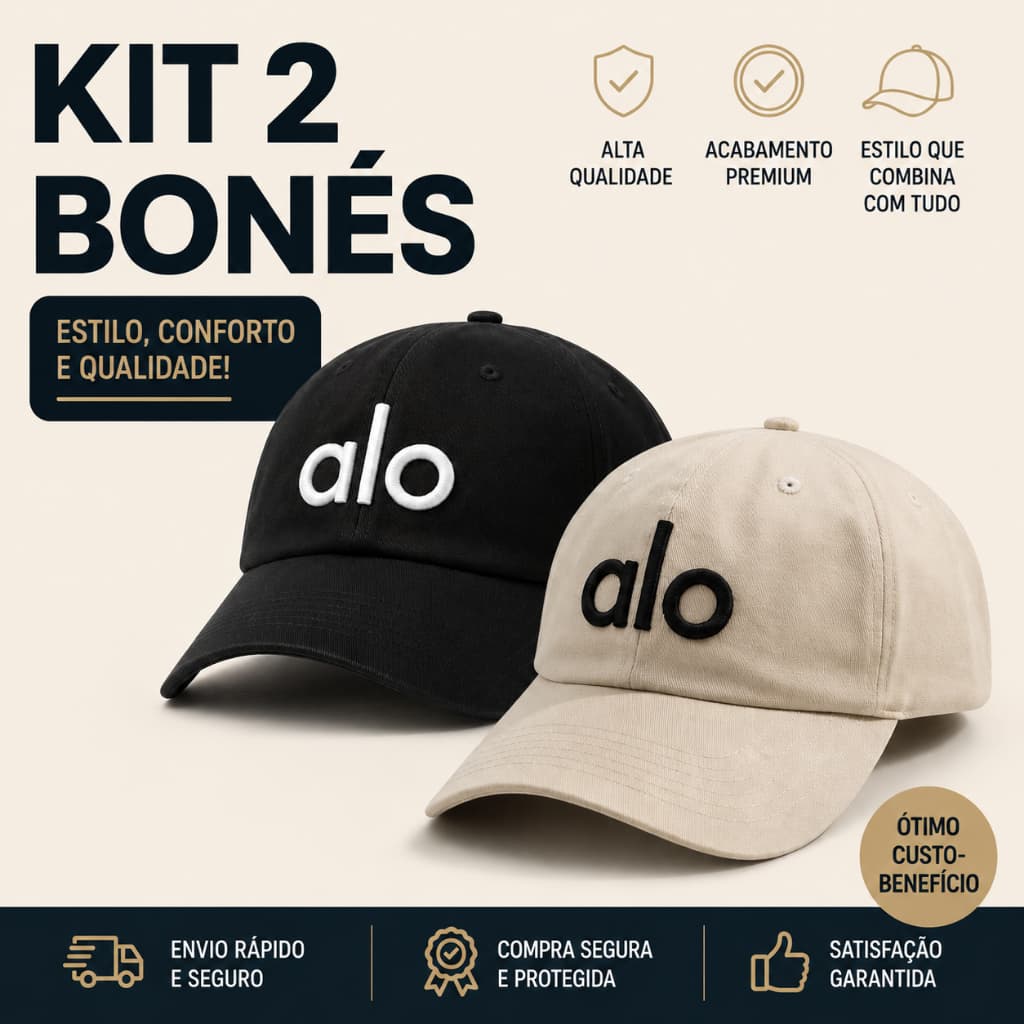 Kit 2 Bonés Fitness Premium Unissex Aba Curva Design Moderno Confortável Ideal para Yoga Academia e Dia a Dia