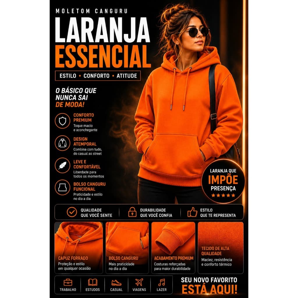 Moletom Estudante Blusa de Frio Gola Redonda Casaco de Frio Liso Moletom Unissex de Inverno
