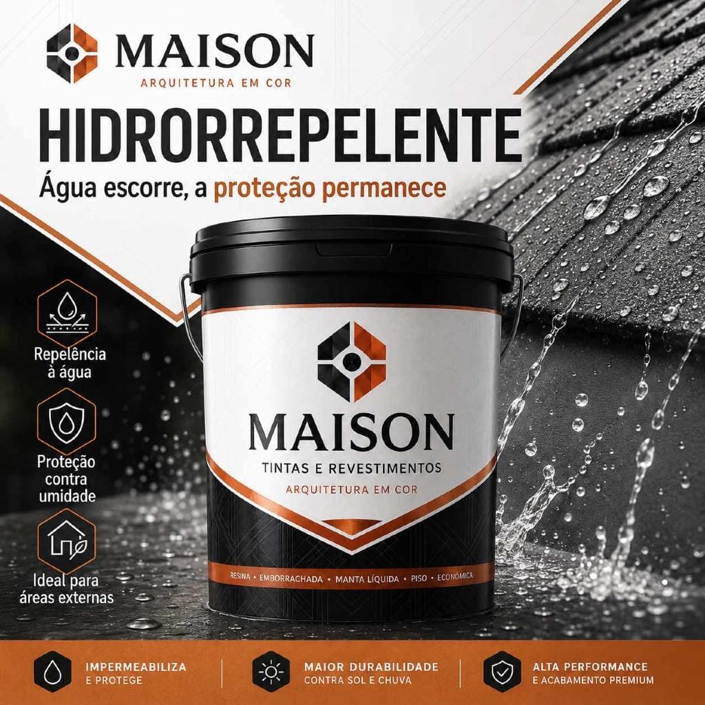 Tinta Manta Líquida Emborrachada 18Kg Maison Color - Impermeabiliza Blinda Paredes Lajes Telhados