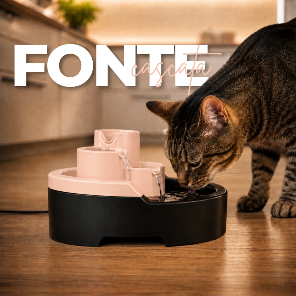 Bebedouro Fonte de Água Elevado Automático Filtro Cascata Pets Cachorros Gatos