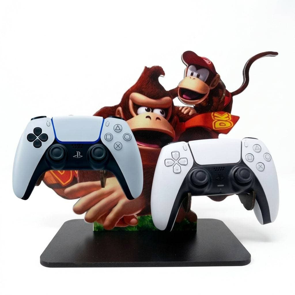 Suporte 2 Controles PS5 PS4 Xbox Donkey Kong Personalizado MDF