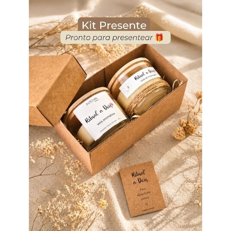 🕯Kit Presente para Relaxar premium Vela Aromática e Vela de Massagem ENVIO IMEDIATO