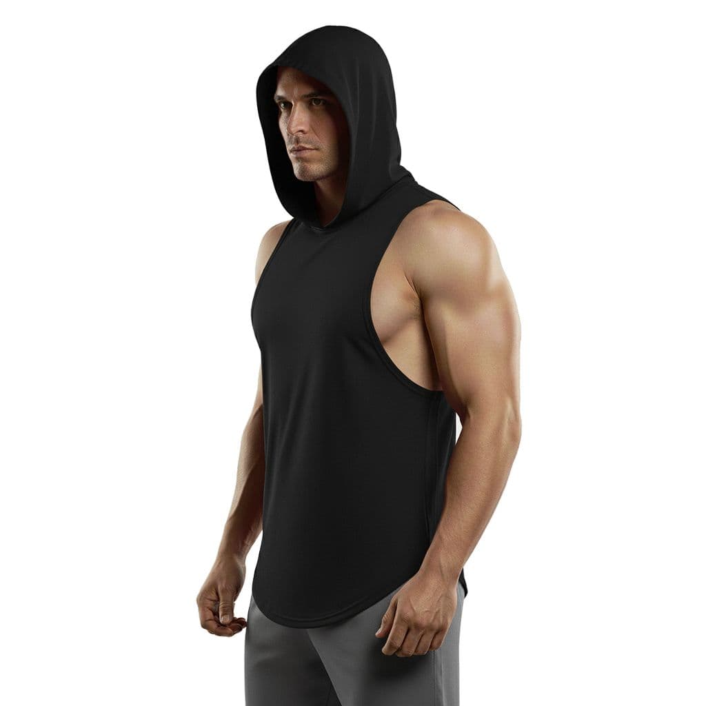 Regata com Capuz, Tecido Conforto, Seca Rápido, Não desbota, Várias Cores, Longline, treino, academia, musculação