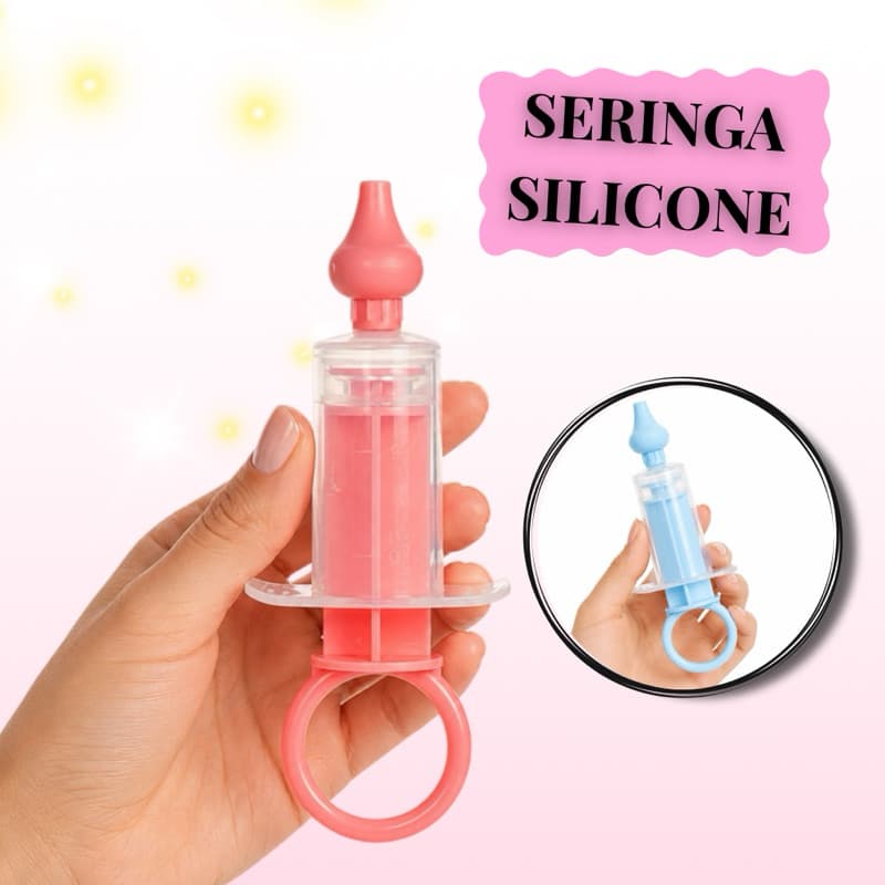 Aspirador Seringa SIlicone Nasal Para Bebê e Pet Higiene Remedio Multiuso Reutlizavel Infantil