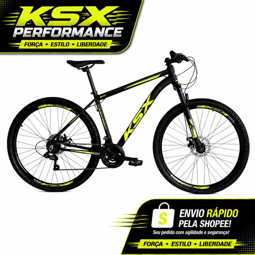 BICICLETA BIKE ARO 29 MTB ALUMÍNIO KSX SD7 24V MARCHAS INDEX CABEAMENTO INTERNO PBC