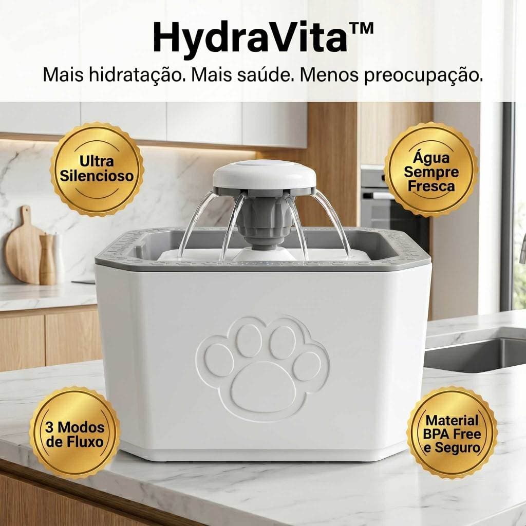 Fonte Bebedouro Automático Gatos e Cachorros 3 Modos Silenciosa Água Circulante Pet Hidratação 20cm