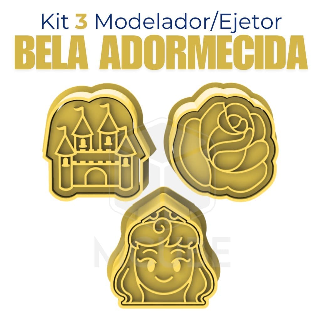 Kit com 3 Ejetores para Docinhos e Brigadeiro - Princesa Aurora Bela Adormecida