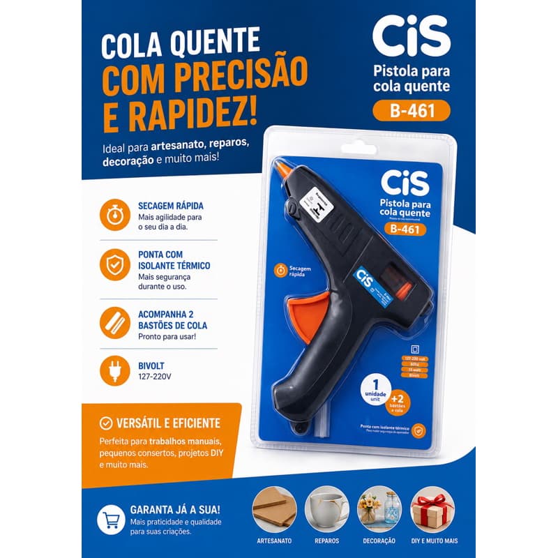 Pistola de Cola Quente Grande B-461